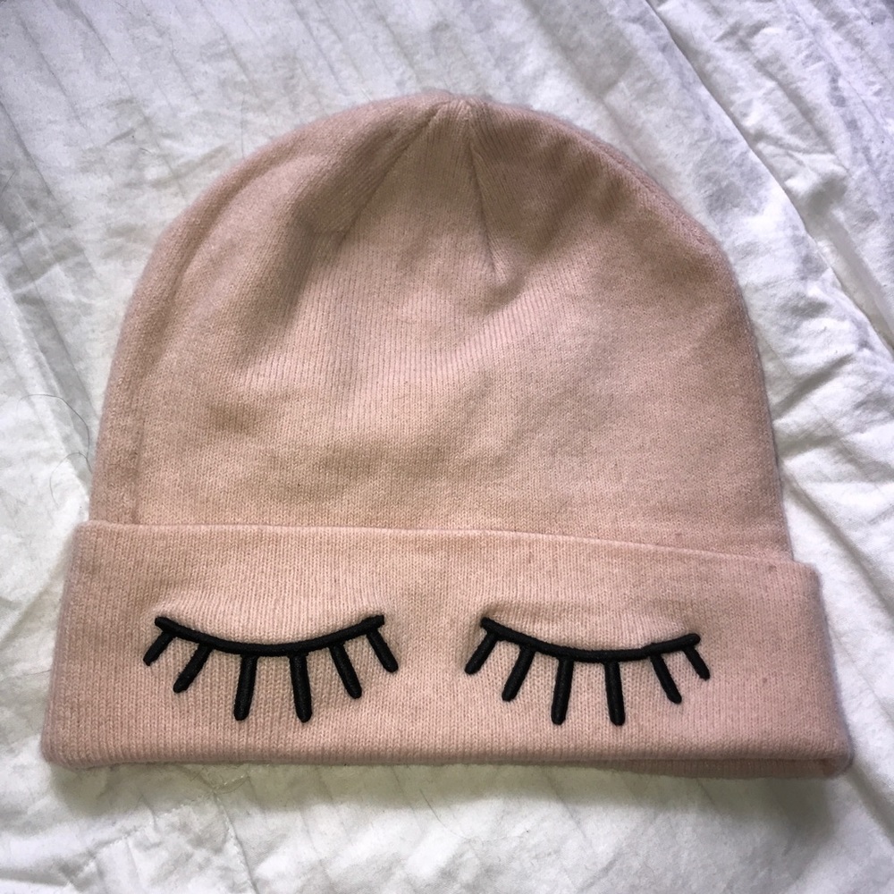 Pink Eyelash Beanie